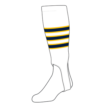 TCK Baseball Stirrups Medium (200D, 5in) White, Gold, Navy