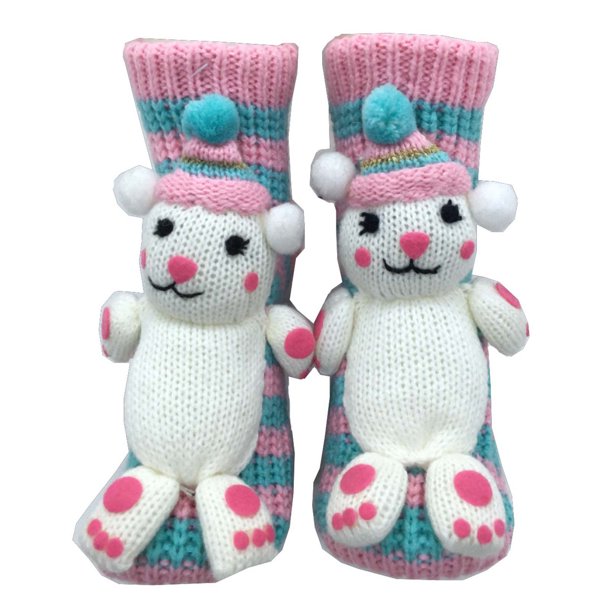 Calcetines navideños para dormir, bonitos calcetines tridimensionales de lana gruesa y cálida para mujer en invierno.