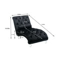 thumbnail image 2 of Chaise Lounge Chair, Velvet Leisure Accent Couch with Throw Pillow, Clear Acrylic Feet & Upholstered Backrest, Luxury Armless Sofa for Living Room Bedroom Office, Black, 2 of 8