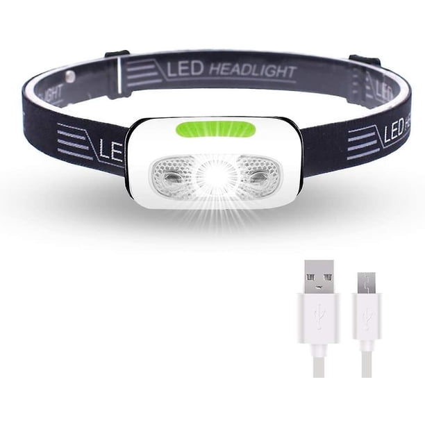 2024,500 lúmenes Linterna frontal recargable por USB, ligera, superbrillante, LED para correr para corredores