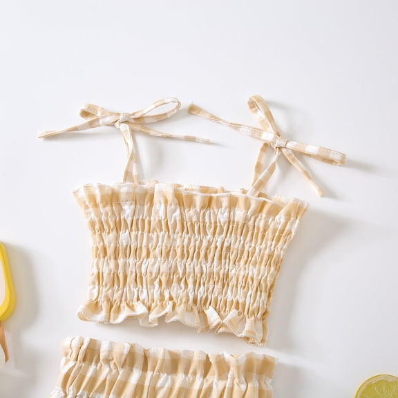 Vedolay 2 Piece Shorts Sets For Girl Girls Summer Clothes Set Short Tops   Casual Shorts Set 2Pcs Cute Summer Short Outfits,Yellow 0-6 Months