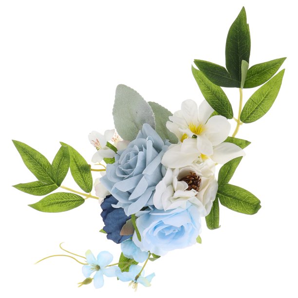 Greenadscape Ramo De Flores Artificiales Para Bodas Con Hojas Tropicales En Satén Y PU