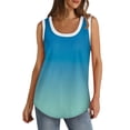 thumbnail image 2 of Kagetolytai Tank Tops for Women Womens Tank Top U Neck Basic Casual Flowy Summer Sleeveless Deep Side Cut Print Tops for Women Tank Top Sky Blue M, 2 of 6