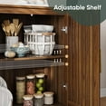 thumbnail image 6 of Smart FENDEE 31.5"W Sideboard Storage Cabinet with Slatted Doors and 1 Adjustable Shelf, Walnut, 6 of 8