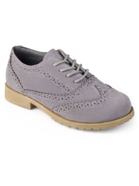 Boy's Faux Suede Wingtip Lace-up Dress Oxfords