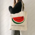 thumbnail image 1 of Bolso de mano con patrón de sandía para mujer, contra la guerra de lona bandolera, bolso de compras reutilizable, el mejor regalo para la Paz, 1 of 5