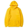 thumbnail image 4 of Evdexr Men's Oversized Hoodie Pullover Lightweight Long Sleeve Drawstring Athletic Pullovers Kangaroo Pocket Fleece Hooded Sweatshirts Elastic Cuff Jacket Yellow L, 4 of 4