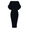 thumbnail image 3 of KaLI_store Formal Dresses for Women Evening Party Formal Bridesmaid Dress, Evening Gowns for Prom Wedding Party, Chiffon Split Flare Sleeve Black,3XL, 3 of 5