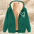 thumbnail image 2 of QATAINLAV Ofertas en Walmart Womens Zip Up Hoodies Sherpa Lined Fleece Thermal Jacket Casual Full Zip Winter Warm Thick Coats with Pockets Green L, 2 of 5