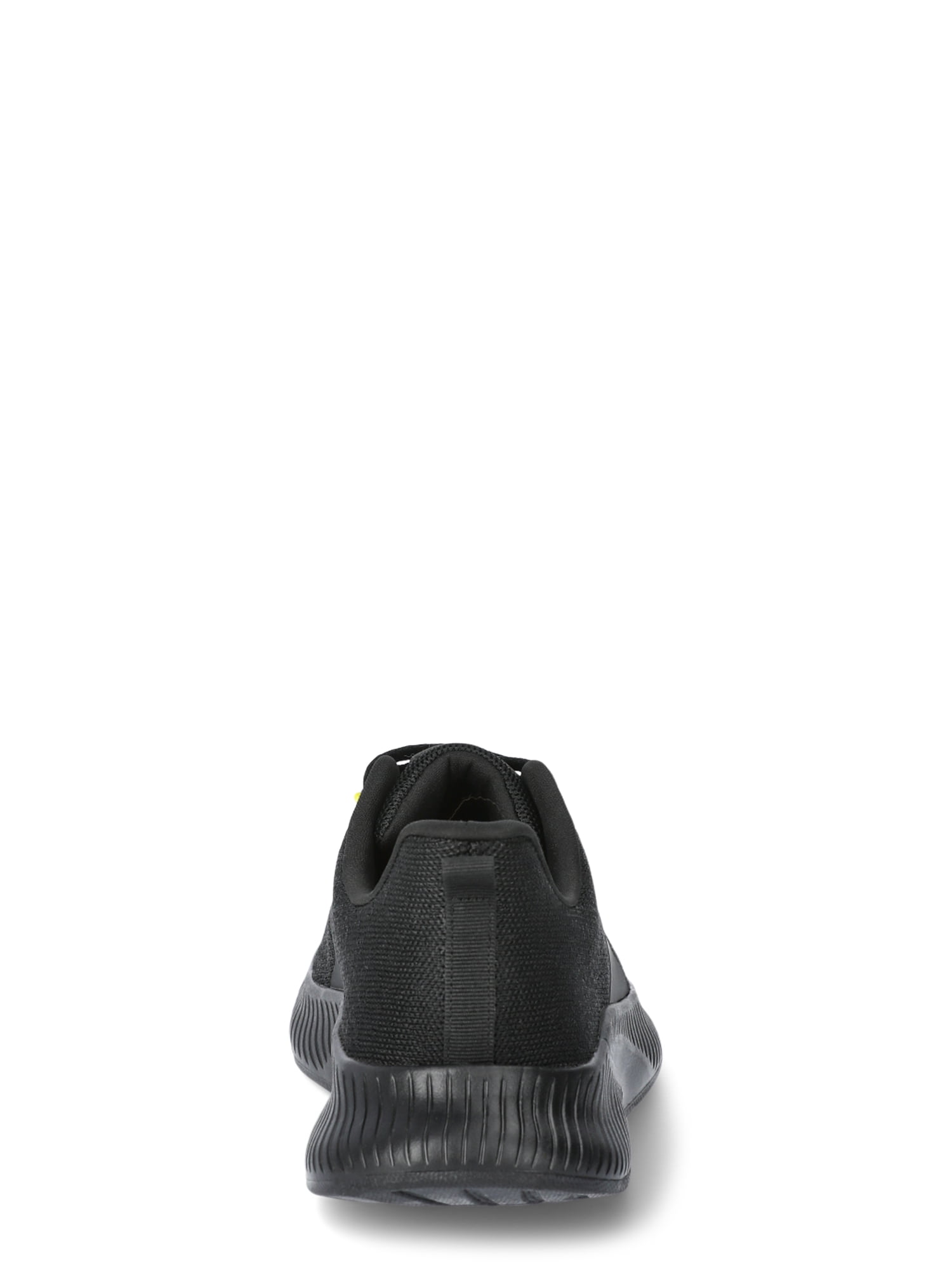 Athletic Works Men's Running Sneakers, Triple Black, Wide Width
