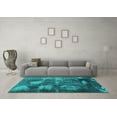 thumbnail image 3 of Ahgly Company Indoor Rectangle Abstract Turquoise Blue Modern Area Rugs, 2' x 3', 3 of 4