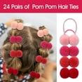 thumbnail image 4 of 24 Pcs Candy Colors Cute Small Fuzzy Pompom Hair Ties Scrunchies Pom Pom Elastics Pigtail Ponytail Holders Fluffy Balls Rubber Bands Ropes Hair Accessories for Baby Girls Kids, BPink, 4 of 7