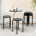 thumbnail image 2 of VINGLI 17.7in Metal Stackable Stools Portable Stacking Chairs Nesting Stool Decoration Round Stools Pack of 6 for Home Outdoor Indoor Office, Black, 2 of 12