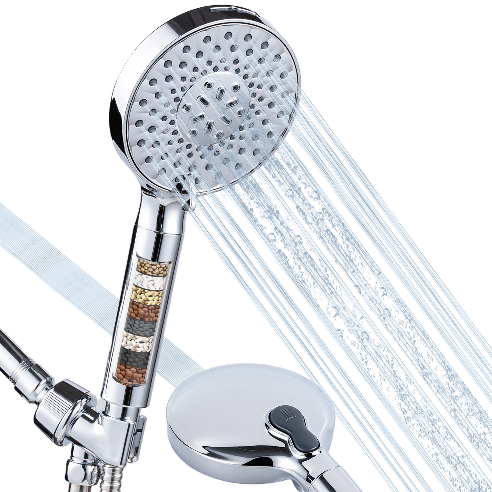 VXV Filtered Handheld Shower Head with 9 Modes, Chrome photo 1