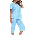thumbnail image 1 of Ensembles de Pyjama pour Femmes, Hauts de Nuit avec Pantalons Capri, 1 of 4