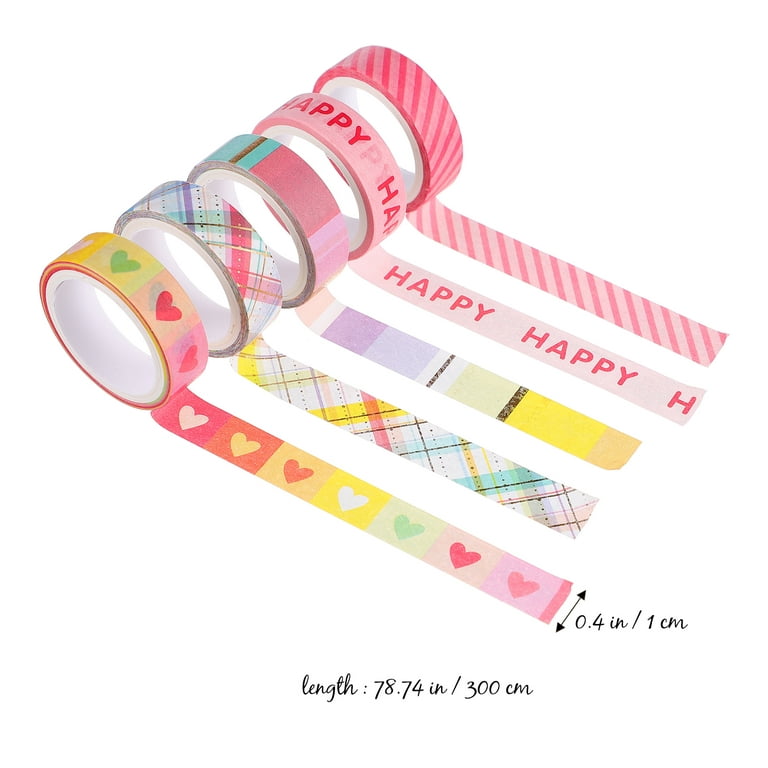 Monolike Happy and Lucky 6 Rolls Design Washi Tape SET, 15mm Decorativ