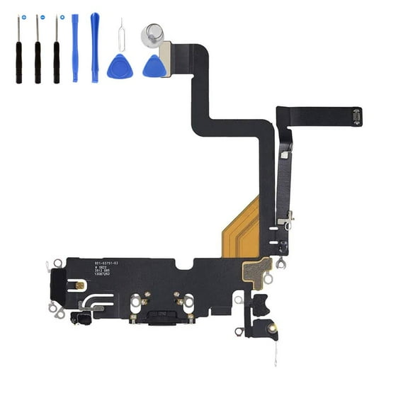 Eutoping USB Charging Port For Apple iPhone 14 Pro Black Dock Connector Charger Board Flex Cable Assembly Replacement with tool