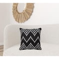 thumbnail image 2 of 20" X 20" Black And White 100% Cotton Chevron Zippered Pillow, 2 of 5