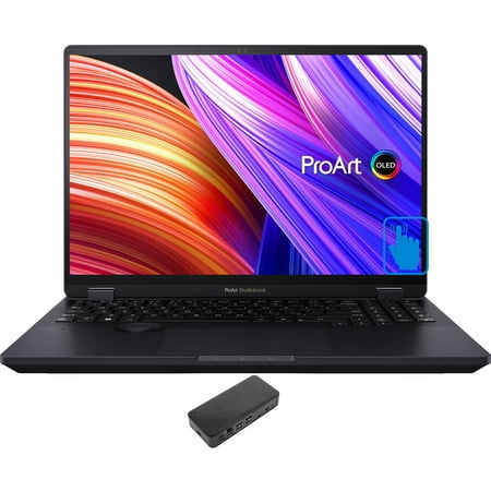 ASUS ProArt Studiobook Pro 16 Workstation Laptop (Intel i9-13980HX 24-Core, 16.0in 120 Hz Touch 3.2K (3200x2000), NVIDIA RTX 3000, 64GB DDR5 5200MHz RAM, 2TB PCIe SSD, Win 10 Pro) with USB-C Dock
