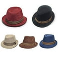 thumbnail image 5 of Bluelans Hat Unisex Kids' Fashion Cool Jazz Pitched Crown Short Brim Hat Cap Fedora Hat, 5 of 6