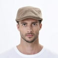 thumbnail image 3 of Yirtree Vintage Men's Flat Cap Ivy Gatsby Newsboy Hat Driving Cabbie Hunting Cap, 3 of 8