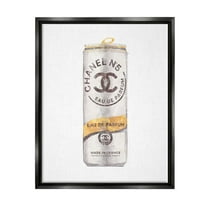 Stupell Industries Fashion Emblem Glam Perfume Beverage Can Style Jet Black Framed Floating Canvas Wall Art, 24x30, by Ziwei Li