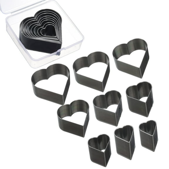 Uxcell Leather Heart Shape Punch Cutter Set 9 Sizes Leather Hollow Cutter Kit 9pcs
