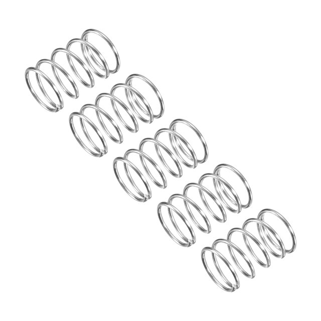 Unique Bargains Compression Spring, 5 Pack 304 Stainless Steel, 10mm OD, 0.8mm Wire, 15mm Length