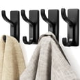 thumbnail image 4 of Adhesive Wall Hooks For Coat And Towel Door Hanger Stick On Sticky Hook For Wall Closet Bathroom Stainless Steel Heavy Duty Mounting Command Hooks Heavy Duty Black 3.2*0.8*3.4 In, 4 of 9
