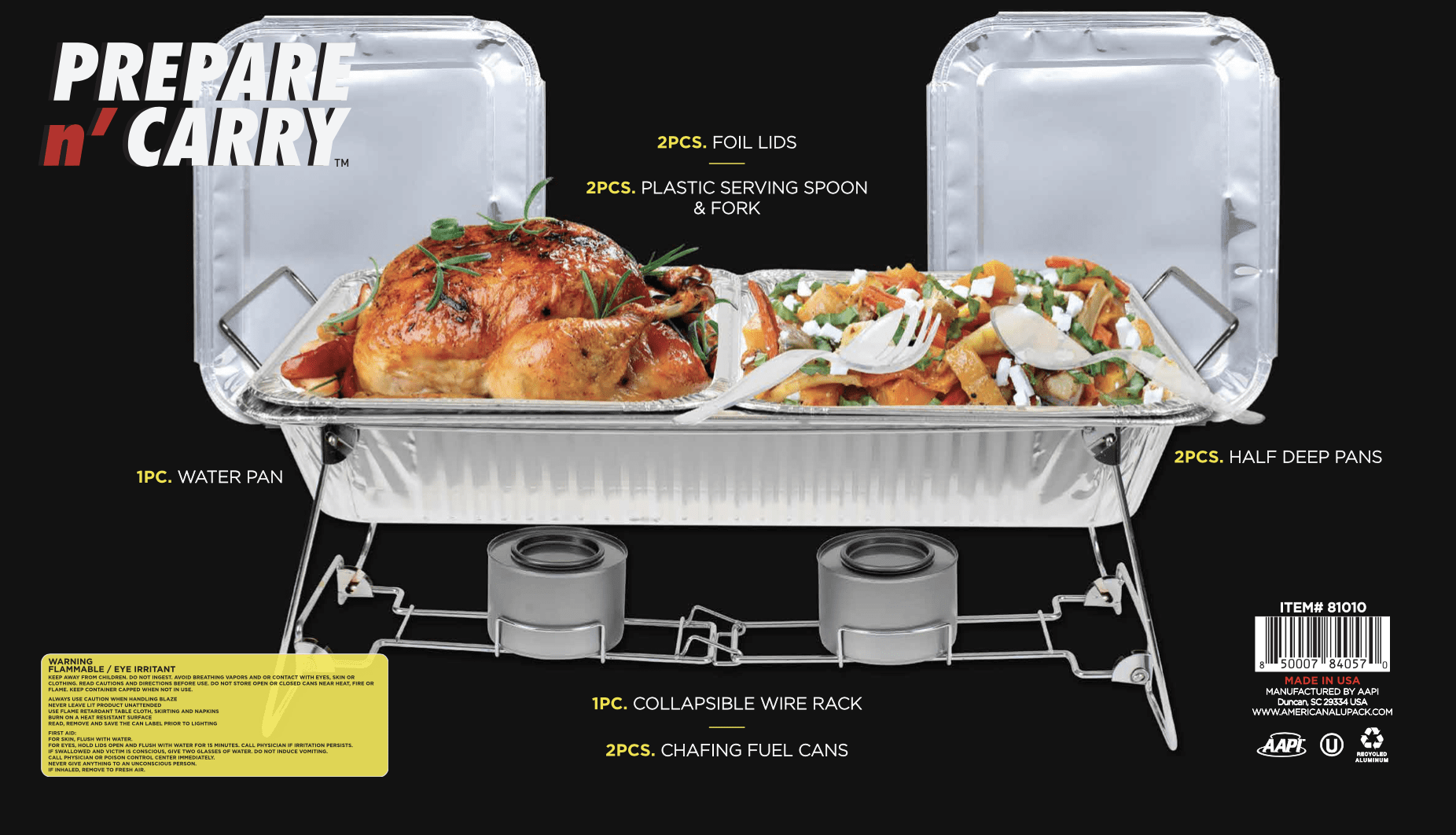 Prepare N' Carry Aluminum Buffet Set, 10 Piece