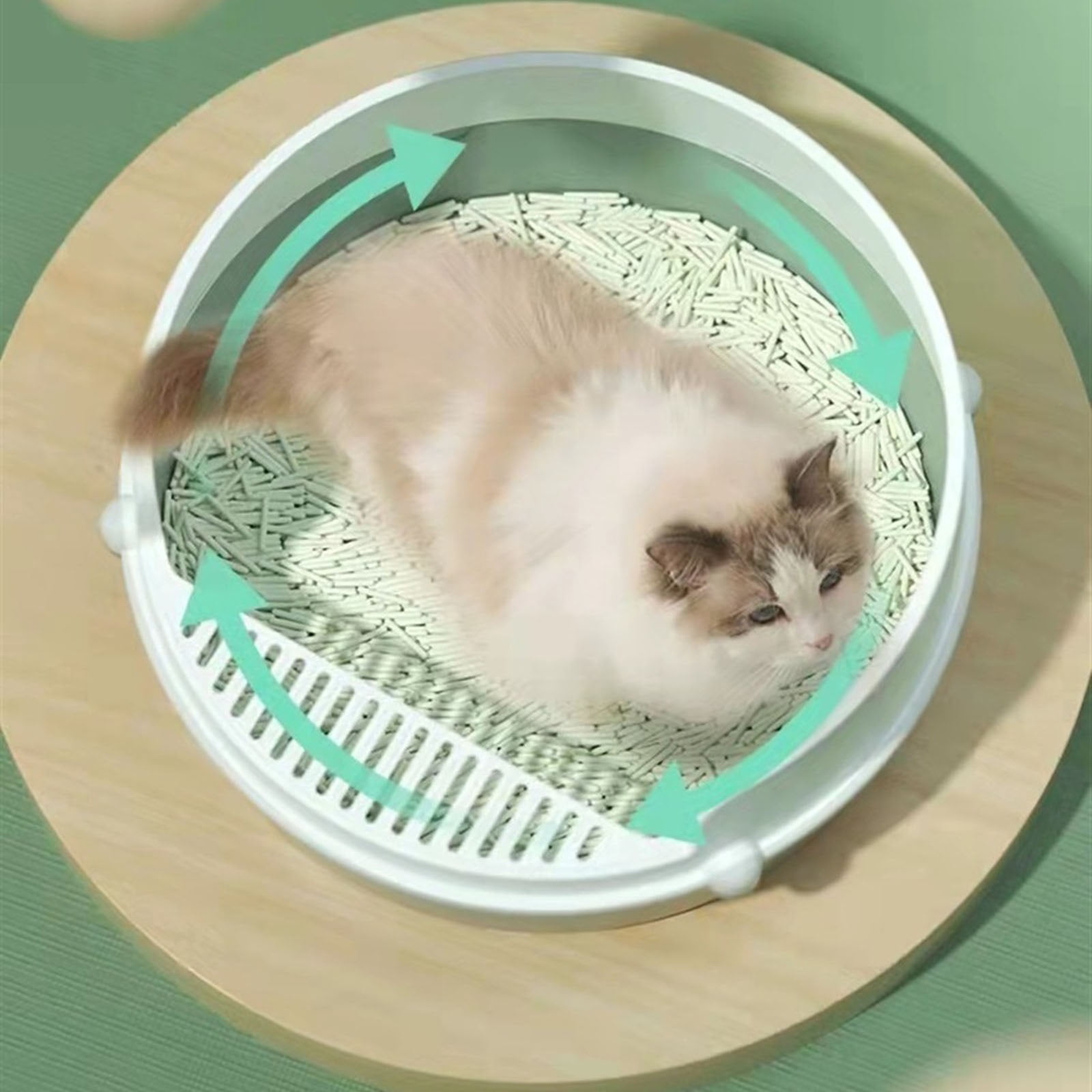 Open Cat Litter Box, Semi-Enclosed Removable Cat Toilet, High Side Anti-Splashing Cat Toilet, Prevent Sand Leakage Easy to Clean