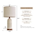 thumbnail image 4 of Oneach 3 Way Dimmable Rustic Table Lamp Set of 2 with USB Ports, 22.5" Resin Touch Bedside Nightstand Lamps for Living Room Bedroom(2 Bulbs), 4 of 9