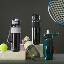 Large Capacity Sports Water Bottle With Straw | Leakproof One-Click Lid | High Temperature Resistant | Reusable Plastic Kettle | 750ml | Portable Outdoor Hydration