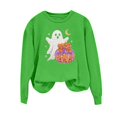 thumbnail image 6 of WEIWEN Halloween Sweatshirts for Women Cute Ghost Pumpkin Graphic Crewneck Long Sleeve Sweaters for Women Spooky Season Pullover Tops Womens Fall Fashion Clothing Green, S, 6 of 7