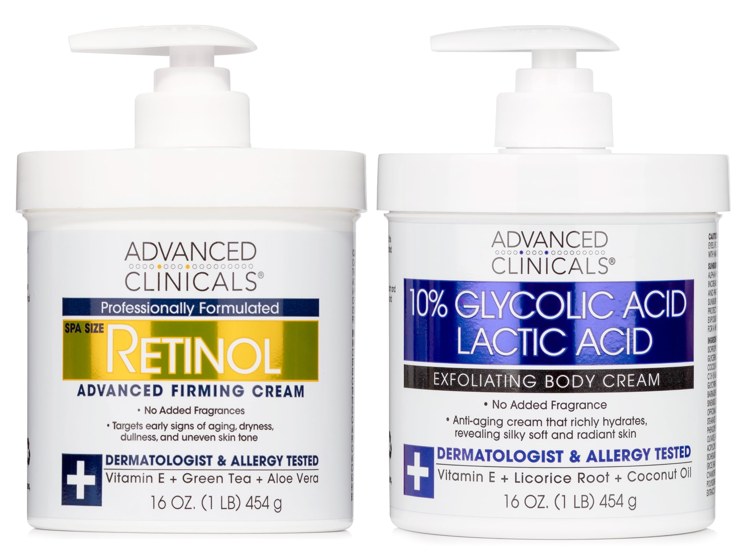 Advanced Clinicals Retinol Body Lotion + 10% Glycolic Acid &amp