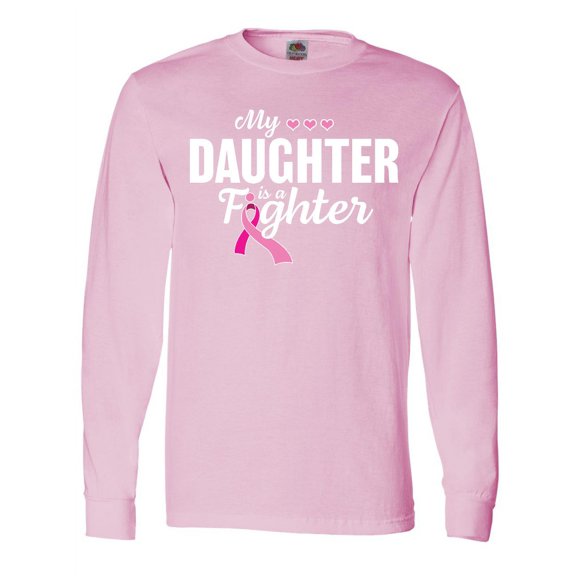 Inktastic Breast Cancer Awareness My Daughter is a Fighter Long Sleeve T-Shirt