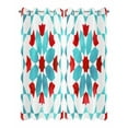 thumbnail image 2 of nqOlkjepod Outdoor Curtains for Patio Waterproof, Boho Geometric Outdoor Privacy Panels Grommet, Turquoise Red Ethnic Tribal Abstract Pattern Blackout Outside Curtains for Porch 54"x95", 2 Panels, 2 of 8