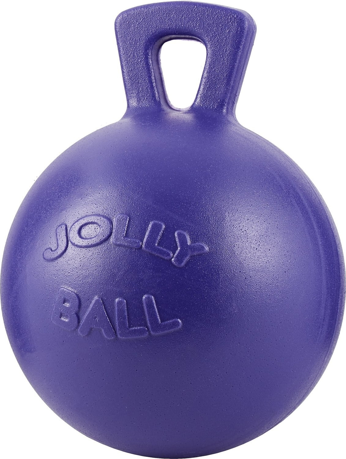 Jolly Pets Tug-N-Toss 10 inch Purple Rubber Ball with Handle Chew Toy for Dogs