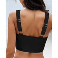 thumbnail image 3 of SMZ Bikini Tops for Women Cropped Tankini Tops Beach Padded Knot Twist Cut Out Adjustable Tank Swimwear Top Only, 3 of 5