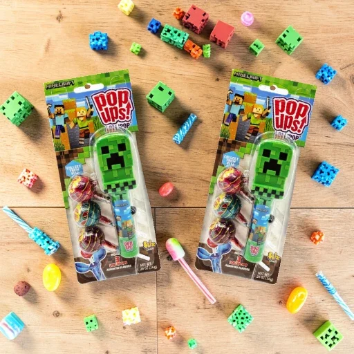 Flix Candy Minecraft Pop Up Lollipop Candy Toy, 1 Count, 2 Pack