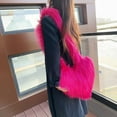 thumbnail image 3 of Sweet Heart Women's Faux Fur Shoulder Bags Long Plush Ladies Love Messenger Bag Winter Luxury Female Fluffy Tote Handbags Purse, 3 of 6