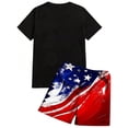 thumbnail image 4 of GrmtClth Usa Flag 2 Piece Outfits for Men Independence Day 4th Of July Tee and Shorts Set Breathable Short Sleeve Outfit Comfy Elastic Drawstring Clothes Vermilion M, 4 of 4