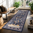 thumbnail image 5 of (2 pack) MJIAexp 2'x6' Boho Floral Runner Rug,Non Slip Washable Floral Hallway Runner Rug with Rubber Backing, Low Pile Faux Wool Carpet for Kitchen, Laundry, Bedroom, Entrance, 5 of 8