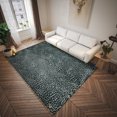 thumbnail image 4 of 5' X 8' Black and Gray Leopard Print Shag Handmade Non Skid Area Rug, 4 of 5