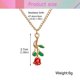 thumbnail image 4 of 1 pieza de collar con colgante de rosa, cadena de rosas, colgante antiguo, collar de rosas vintage (dorado), 4 of 5