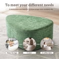 thumbnail image 4 of UIXE Rounded Triangle Ottoman Pebble Footstool Upholstered Coffee Side Tables for Living Room, Green, 4 of 7