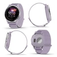 thumbnail image 3 of Garmin Approach J1, Junior Golf Watch with GPS, Bright and Colorful Display,Features for Learning and Improving, Silver Aluminum Bezel with Lilac ComfortFit Fabric Band Bundle, 3 of 8