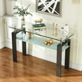thumbnail image 5 of Rectangle Glass Console Table, 47.2" 2-Tier Modern Narrow Table with Storage Shelf for Hallway, Entryway, Living Room, 5 of 7