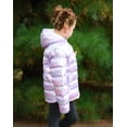 thumbnail image 4 of Aideaone Girls Puffer Jacket Packable Hooded Warmth Padded Winter Coat Metallic Shine Outerwear 10-12Years, 4 of 8