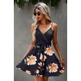thumbnail image 3 of Floral V Neck Spaghetti Strap Belted Cami Dress, 3 of 8